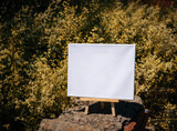 White empty mockup template poster canvas