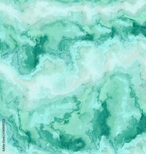 Wavy and haphazard mixing of green shades of color on canvas. Concept of home decor and interior designing