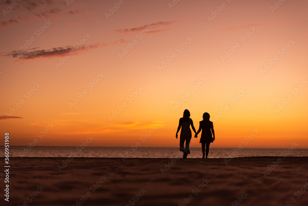 Los Cabos / Mexico- Feb 2019
Lesbian Love concept, sunset
Lesbian, adjective to characterize or associate nouns with female homosexuality or same-sex attraction.