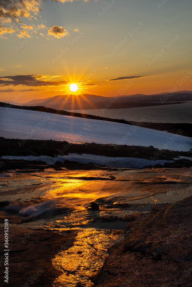 sunset in the mountains