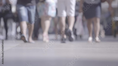 Ribeirao Preto, Sao Paulo - Brazil - Circa Janeiro 2020: Pessoas caminhando pelo calçadão da cidade
