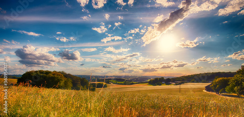 Velbert Langenberg Fields during the golden hour - Rural Landscape in Germany photo