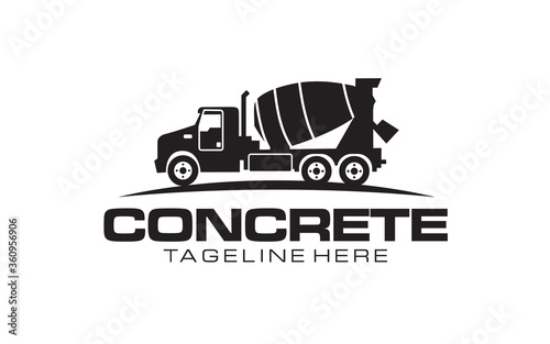 concrete mixer truck logo design
