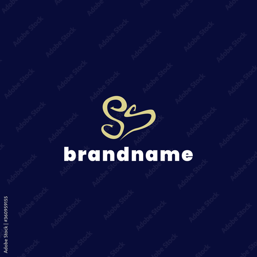 Concept is smoke in love for coffee brand. flat cofffee logo Concept is smoke in love for coffee brand. flat cofffee logo