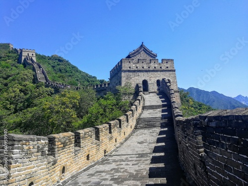 Great Wall of China in Mutianyu, Beijing, China - July 2017