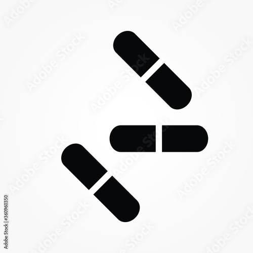 Pill icon in trendy flat style isolated on background.