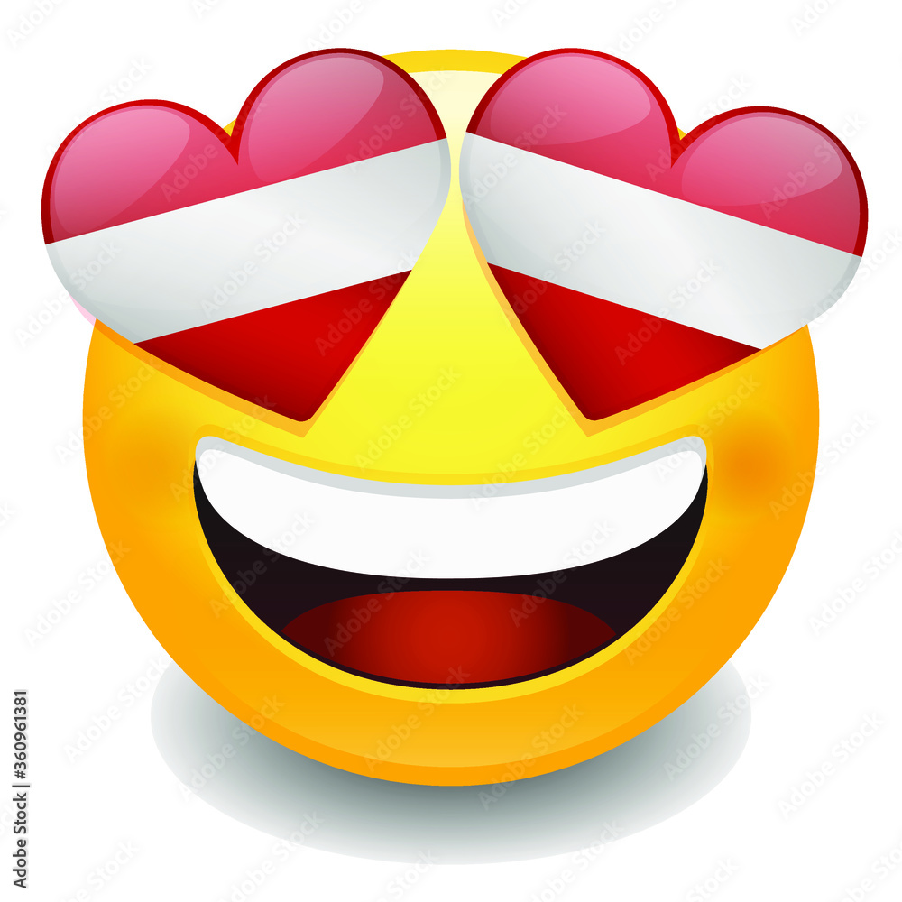 Austria Love Emoji Face Vector Design Art Trendy Communication Chat Element Austria Love Emoji Face Vector Design Art Trendy Communication Chat Element