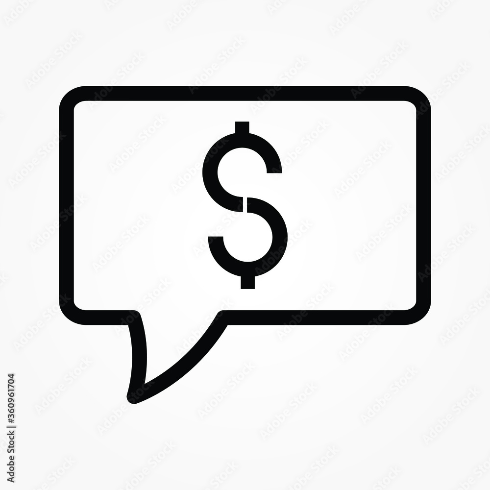 sign message dollar icon vector illustration sign message dollar icon vector illustration