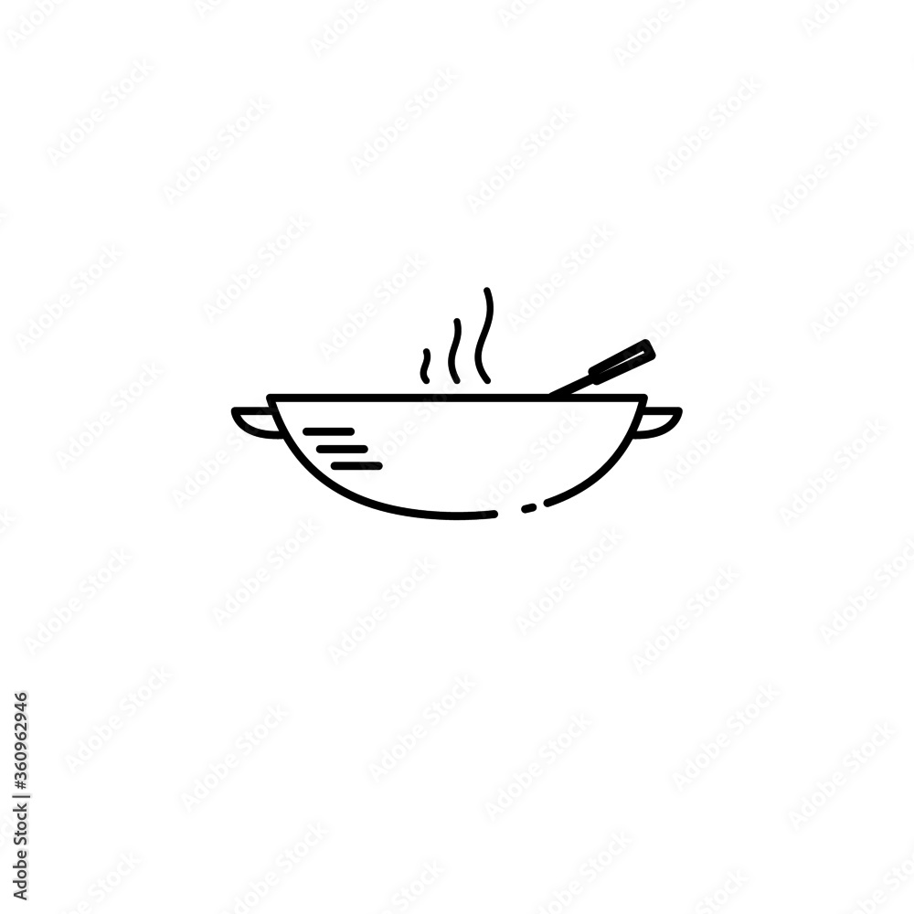 Vector Illustration of a pan frying. Flat design pan frying Vector Illustration of a pan frying. Flat design pan frying