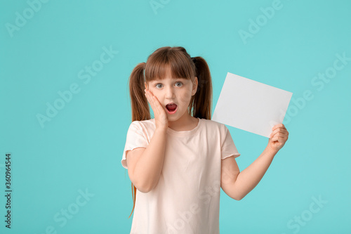 Surprised little girl with ...