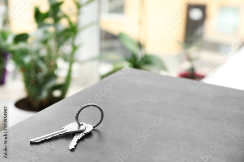 Canvastavla Keys from house on table in room