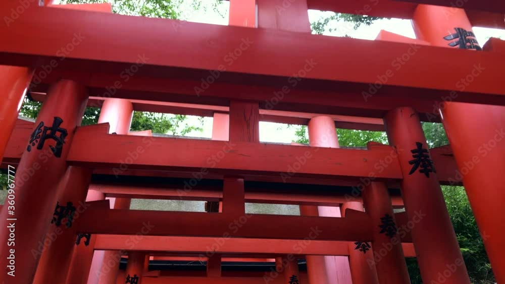 View Of Traditional Japanese Torii Gates at Fushimi Inari Taisha religios in Kyoto city, Japan. View Of Traditional Japanese Torii Gates at Fushimi Inari Taisha religios in Kyoto city, Japan.