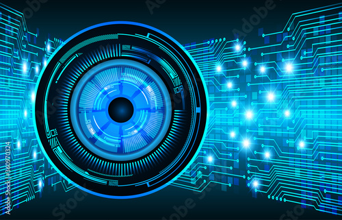 Blue eye cyber circuit future technology concept background