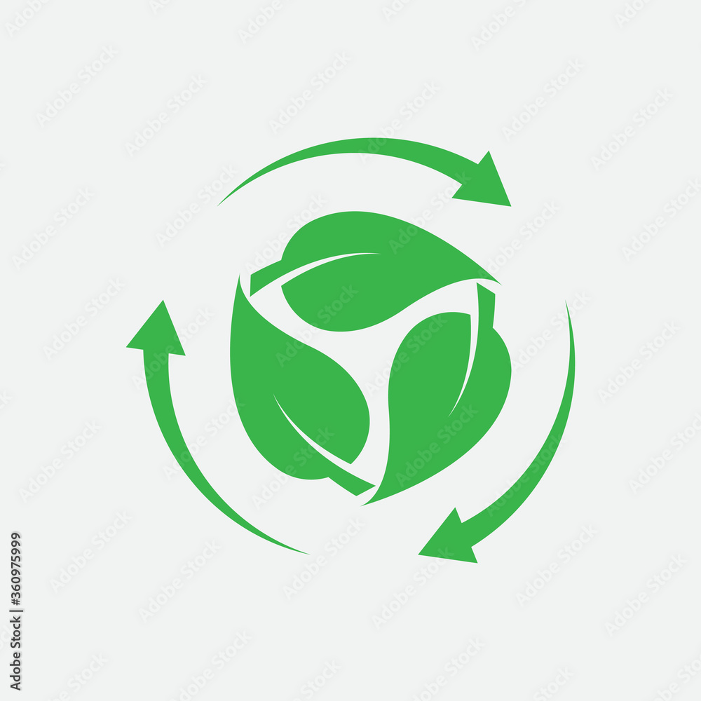Obraz premium Biodegradable recyclable plastic free package icon. vector illustration