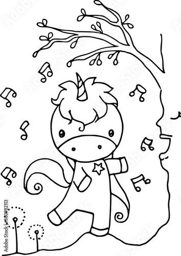 unicorn dancing with music trree