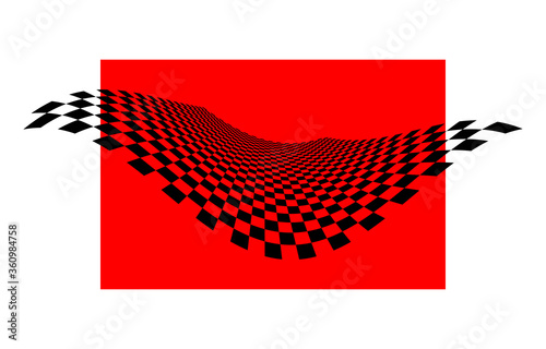 Checkerboard curved background. photo