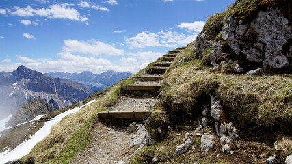 Handdoek met foto Huisarts Karwendel bergtrap omhoog  © Sandra