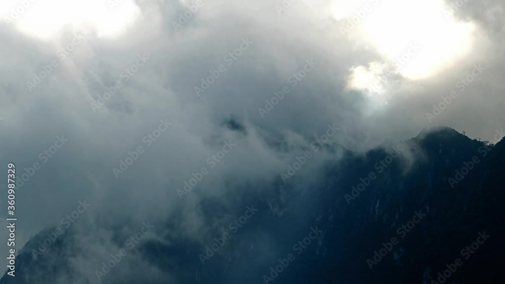 Clouds around the mountain top, mountains in Pha Daeng National Park - Chiang Dao National Park, Chiang Mai province, Thailand