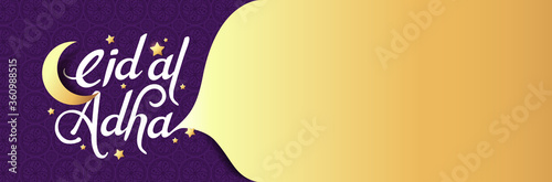 Eid Al Adha Mubarak the celebration of Muslim community festival calligraphy background design.