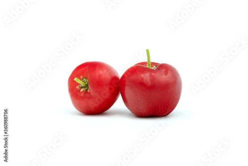 Juicy red cherry thai isolated on the white background.