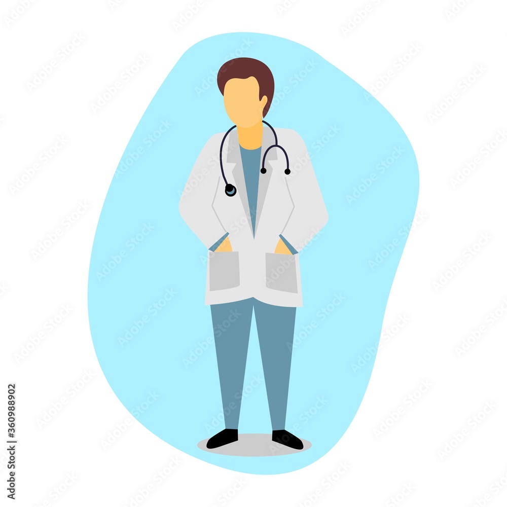Vector illustration of a doctor standing. Vector illustration of a doctor standing.
