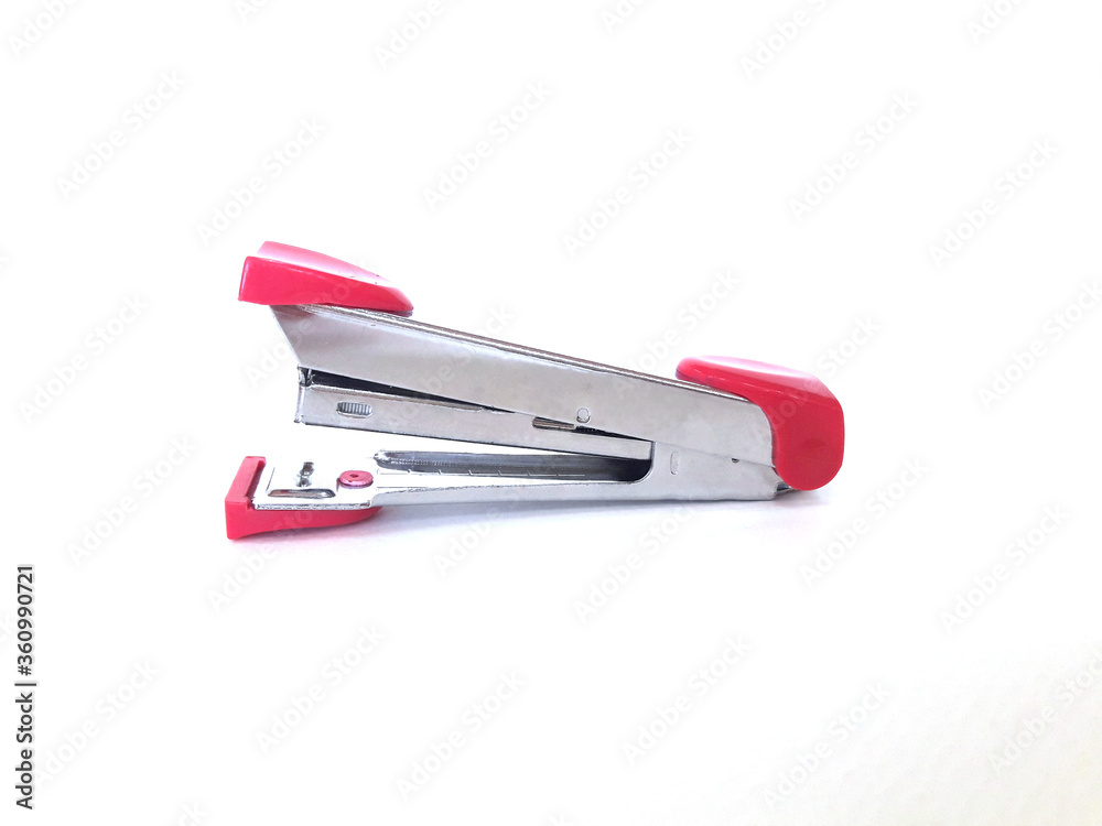 red stapler isolated on white red stapler isolated on white