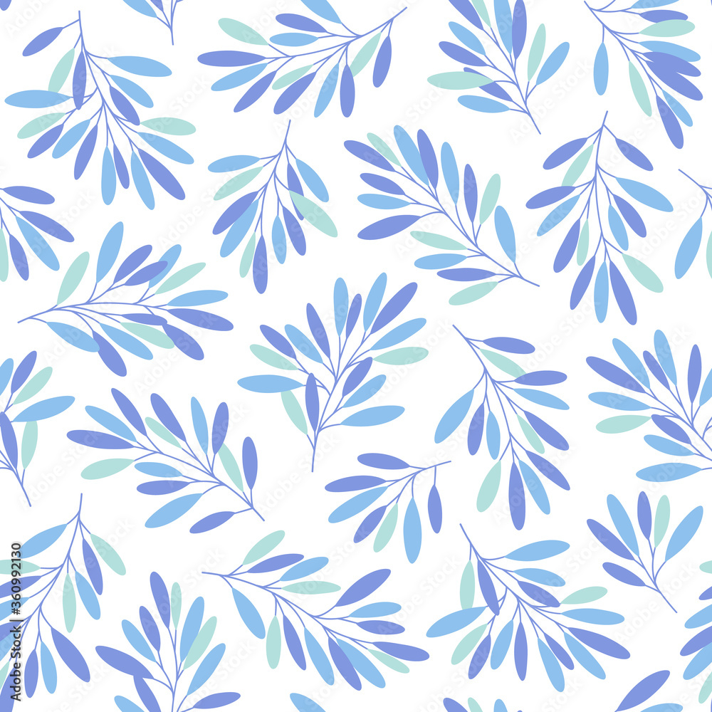 Seamless pattern of a leaf designed simply,