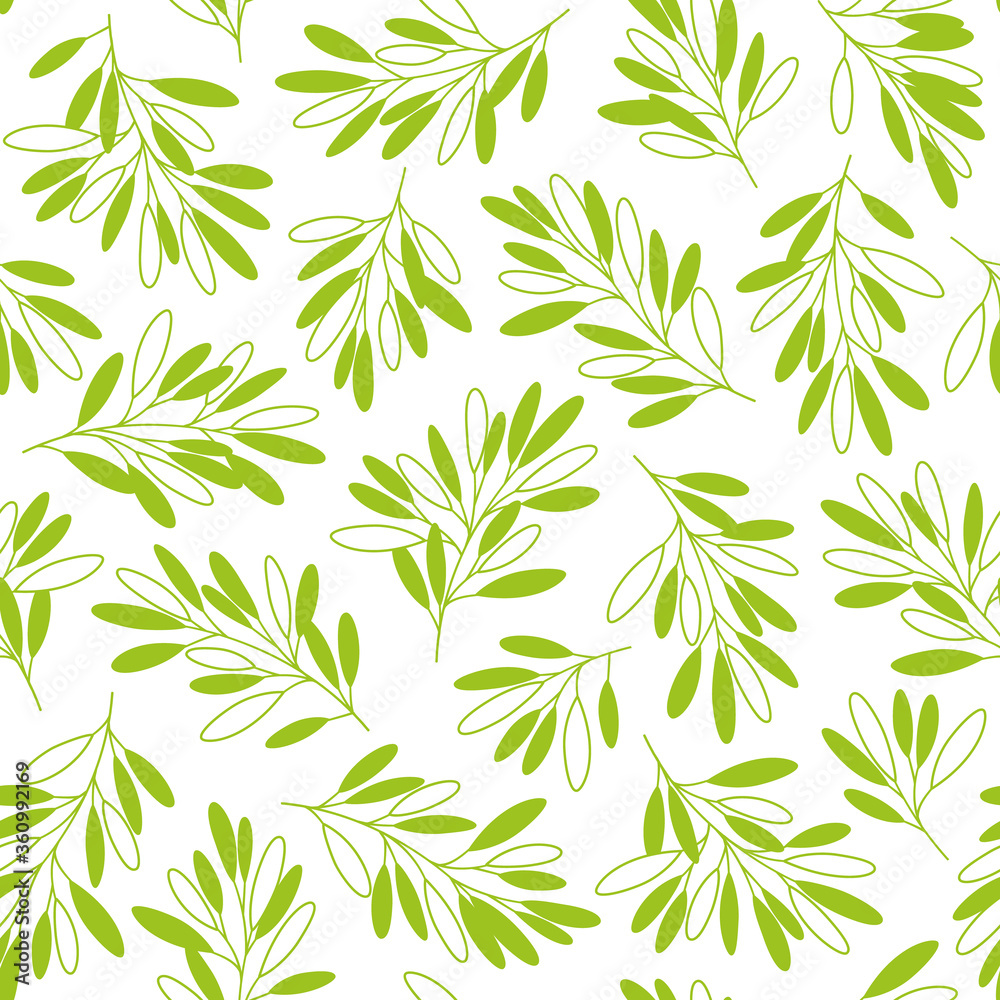 Fototapeta premium Seamless pattern of a leaf designed simply,