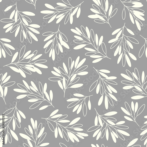 Seamless pattern of a leaf designed simply,