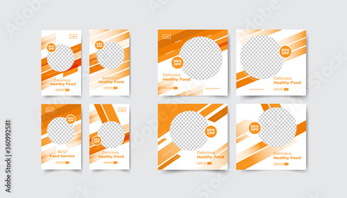 Food social media square banner, stories banner templates for social media promotional