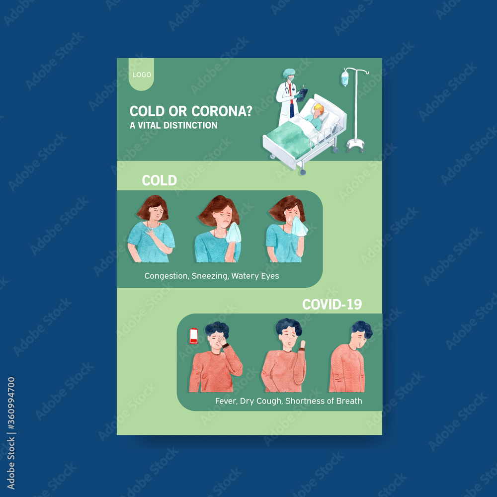  Poster design with information about the illness and healthcare