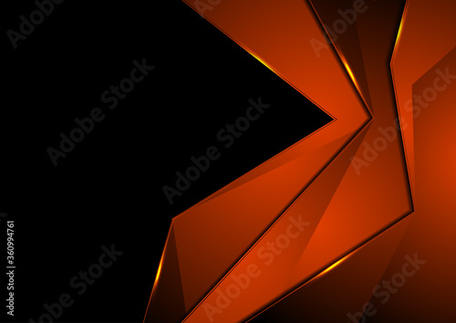 Dark orange corporate material abstract glowing vector art background