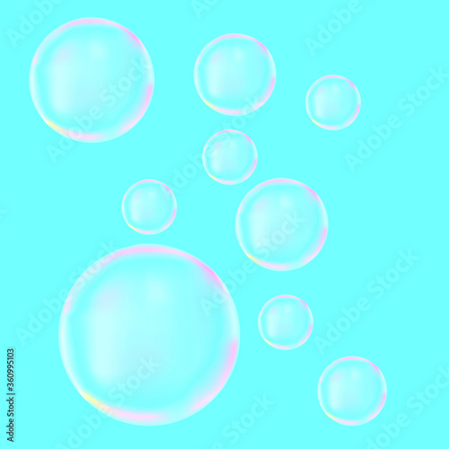 Watercolor background from bath bubbles. Airy stars of blue and pink tones. Pure gentle abstract bullets.