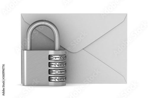 envelope and padlock on whi...
