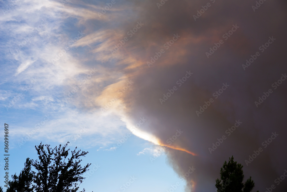 Smoke from the fire at Mount Charleston