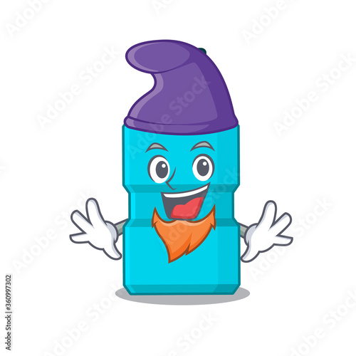 A gorgeous cartoon design of mouthwash as an Elf fairytale character