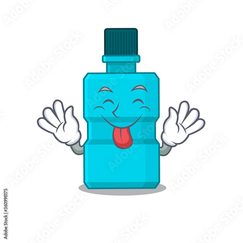 amusing mouthwash cartoon picture style with tongue out face