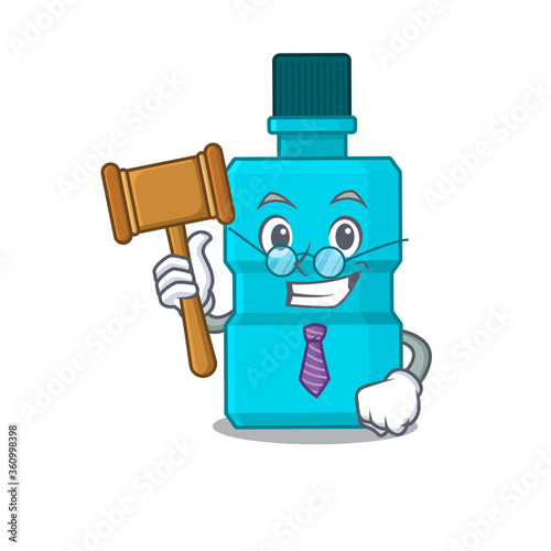 A judicious judge of mouthwash caricature concept wearing glasses