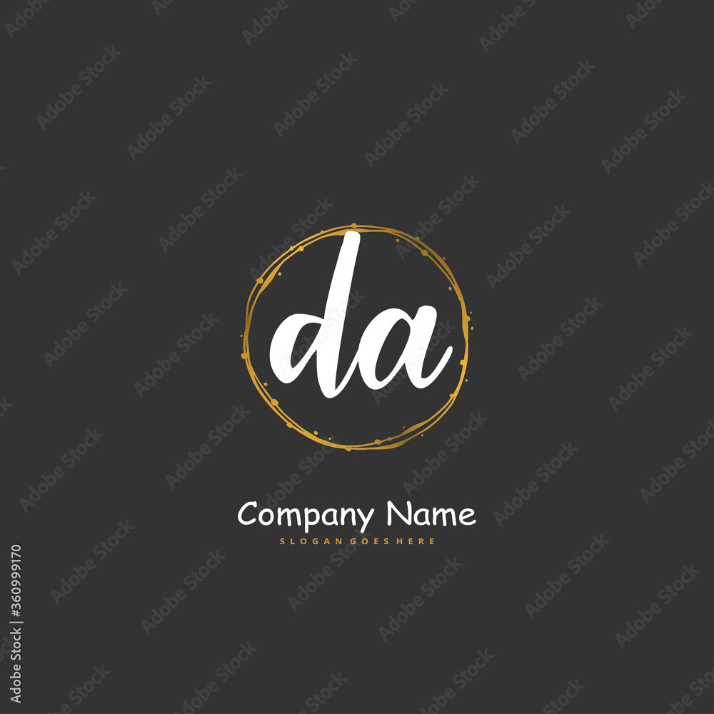 D A DA Initial handwriting and signature logo design with circle. Beautiful design handwritten logo for fashion, team, wedding, luxury logo. D A DA Initial handwriting and signature logo design with circle. Beautiful design handwritten logo for fashion, team, wedding, luxury logo.