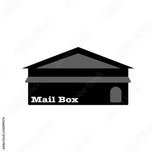 Mailbox icon on white background. Silhouette vector design.