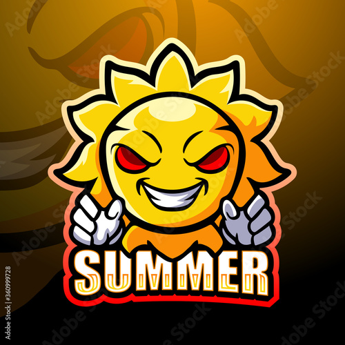 Sun mascot esport logo design