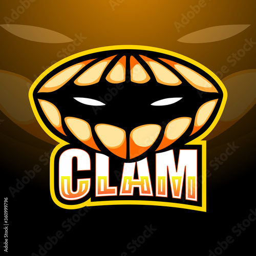 Clam mascot esport logo design