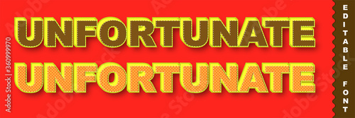 3d text effect style with unfortunate word