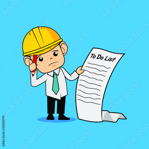 Doing the To do list - Vector Cartoon Illustration