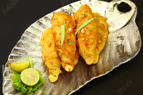 Vászonkép Masala Tawa Chaap or Soya Chaap, Indian Dish