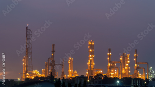 Petrochemical industry with Twilight sky.