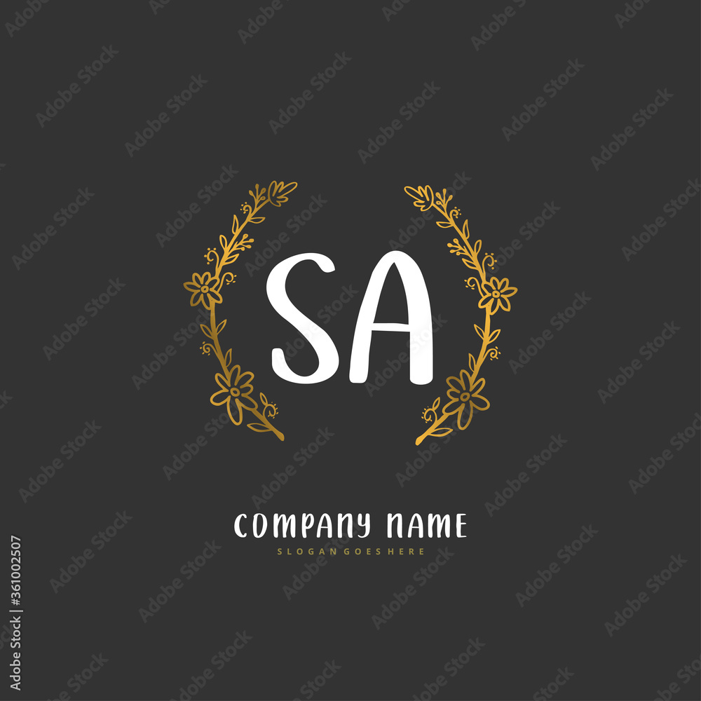 S A SA Initial handwriting and signature logo design with circle. Beautiful design handwritten logo for fashion, team, wedding, luxury logo. S A SA Initial handwriting and signature logo design with circle. Beautiful design handwritten logo for fashion, team, wedding, luxury logo.