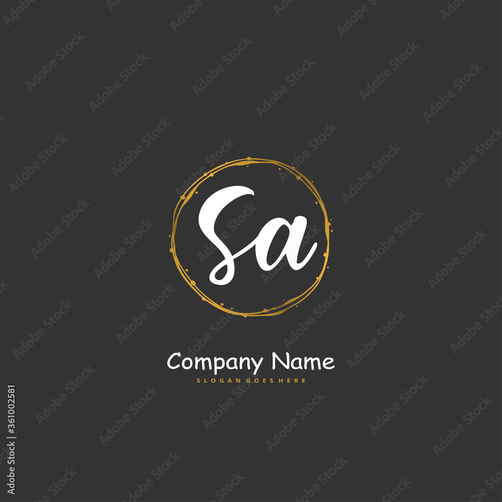 S A SA Initial handwriting and signature logo design with circle. Beautiful design handwritten logo for fashion, team, wedding, luxury logo. S A SA Initial handwriting and signature logo design with circle. Beautiful design handwritten logo for fashion, team, wedding, luxury logo.