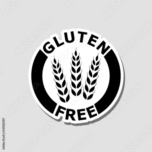 Gluten free circle stamp sticker isolated on gray background