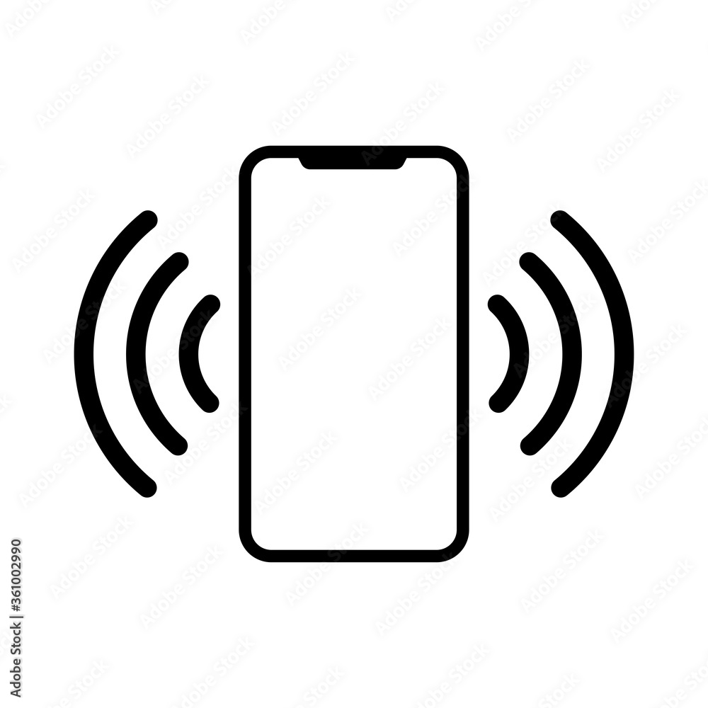 Mobile phone vibrating or ringing flat vector icon for apps and websites Mobile phone vibrating or ringing flat vector icon for apps and websites